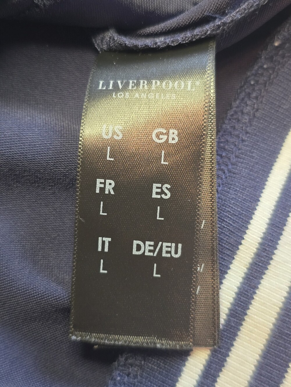 Liverpool Inkwell Zip Up ZIP V-Neck Track Jacket Navy Blue Size Large - Picture 10 of 11